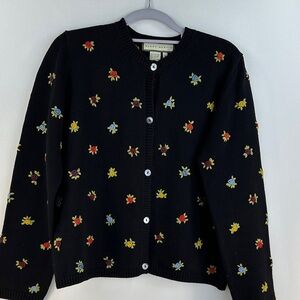 Vintage Susan Martin Cropped Floral Button Down Cardigan